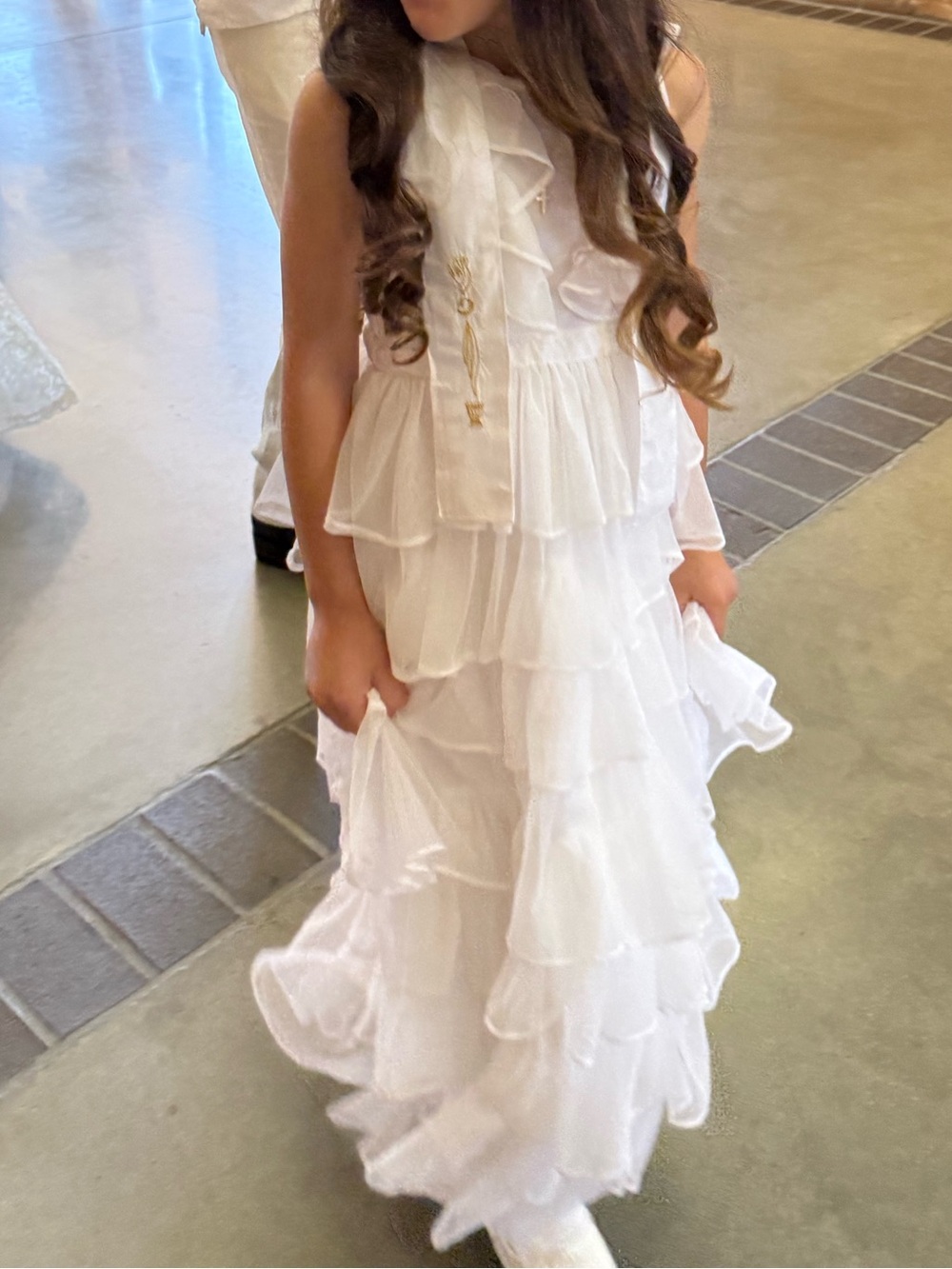 Show Me Your MuMu White Layered Ruffle Formal Dress